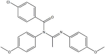 N1-(p-Chlorobenzoyl)-N1,N2-bis(p-methoxyphenyl)acetamidine Struktur