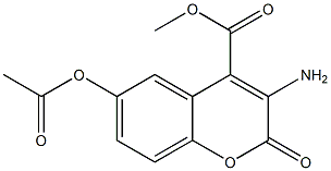 3-Amino-6-acetyloxy-2-oxo-2H-1-benzopyran-4-carboxylic acid methyl ester Struktur