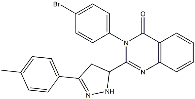 3-(4-Bromophenyl)-2-[[3-(4-methylphenyl)-4,5-dihydro-1H-pyrazol]-5-yl]quinazolin-4(3H)-one Struktur