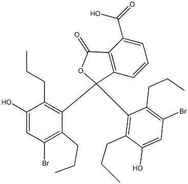 1,1-Bis(3-bromo-5-hydroxy-2,6-dipropylphenyl)-1,3-dihydro-3-oxoisobenzofuran-4-carboxylic acid Struktur