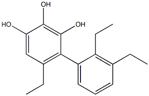 5-Ethyl-4-(2,3-diethylphenyl)benzene-1,2,3-triol Struktur