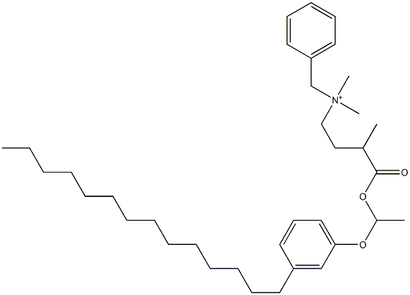 N,N-Dimethyl-N-benzyl-N-[3-[[1-(3-tetradecylphenyloxy)ethyl]oxycarbonyl]butyl]aminium Struktur