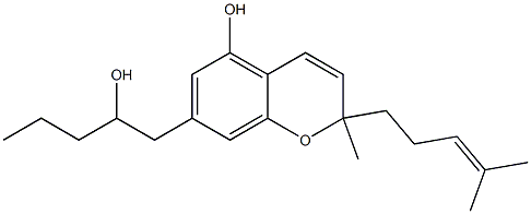 2-Methyl-7-[2-hydroxypentyl]-2-[4-methyl-3-pentenyl]-2H-1-benzopyran-5-ol Struktur