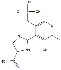 2-[5-(Phosphonomethyl)-3-hydroxy-2-methylpyridin-4-yl]tetrahydrothiazole-4-carboxylic acid Struktur