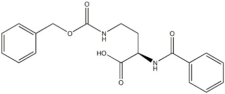 [R,(+)]-2-Benzoylamino-4-(benzyloxycarbonylamino)butyric acid Struktur