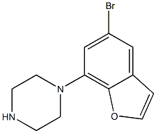 5-Bromo-7-(piperazin-1-yl)benzofuran Struktur