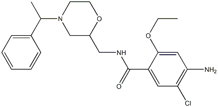 4-Amino-5-chloro-2-ethoxy-N-[[4-(1-phenylethyl)-2-morpholinyl]methyl]benzamide Struktur