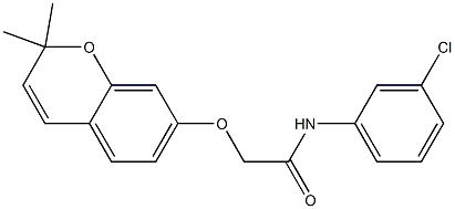 2-[[2,2-Dimethyl-2H-1-benzopyran-7-yl]oxy]-3'-chloroacetanilide Struktur