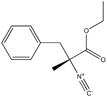 [R,(+)]-2-Isocyano-2-methyl-3-phenylpropionic acid ethyl ester Struktur