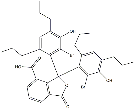 1,1-Bis(6-bromo-5-hydroxy-2,4-dipropylphenyl)-1,3-dihydro-3-oxoisobenzofuran-7-carboxylic acid Struktur