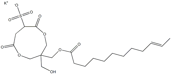 1-[[(1-Oxo-10-dodecen-1-yl)oxy]methyl]-1-(hydroxymethyl)-4,7-dioxo-3,8-dioxacyclononane-6-sulfonic acid potassium salt Struktur