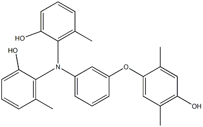 N,N-Bis(2-hydroxy-6-methylphenyl)-3-(4-hydroxy-2,5-dimethylphenoxy)benzenamine Struktur