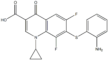 7-(2-Aminophenyl)thio-1-cyclopropyl-6,8-difluoro-1,4-dihydro-4-oxoquinoline-3-carboxylic acid Struktur