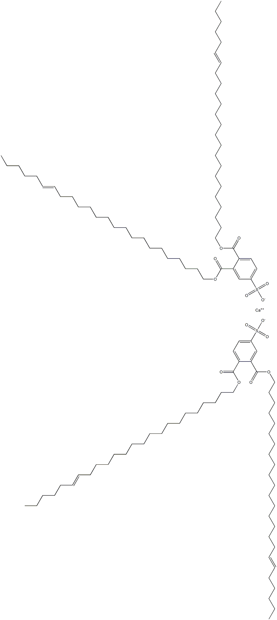 Bis[3,4-di(18-tetracosenyloxycarbonyl)benzenesulfonic acid]calcium salt Struktur