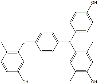 N,N-Bis(4-hydroxy-2,5-dimethylphenyl)-4-(3-hydroxy-2,6-dimethylphenoxy)benzenamine Struktur