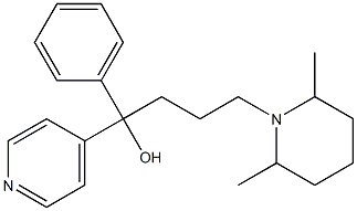 4-(2,6-Dimethyl-1-piperidinyl)-1-phenyl-1-(4-pyridinyl)-1-butanol Struktur