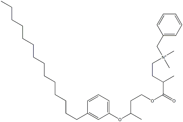 N,N-Dimethyl-N-benzyl-N-[3-[[3-(3-tetradecylphenyloxy)butyl]oxycarbonyl]butyl]aminium Struktur