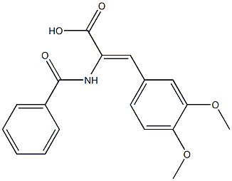 (Z)-2-Benzoylamino-3-(3,4-dimethoxyphenyl)propenoic acid Struktur