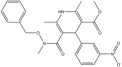 2,6-Dimethyl-4-(3-nitrophenyl)-5-[[methyl(benzyloxy)amino]carbonyl]-1,4-dihydropyridine-3-carboxylic acid methyl ester Struktur