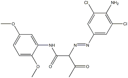 2-(4-Amino-3,5-dichlorophenylazo)-N-(2,5-dimethoxyphenyl)-3-oxobutyramide Struktur