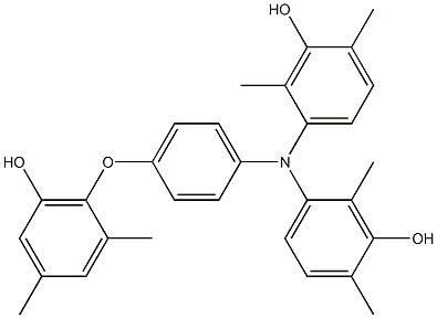 N,N-Bis(3-hydroxy-2,4-dimethylphenyl)-4-(6-hydroxy-2,4-dimethylphenoxy)benzenamine Struktur