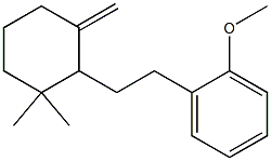 3,3-Dimethyl-1-methylene-2-[2-(2-methoxyphenyl)ethyl]cyclohexane Struktur