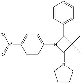 1-[1-(4-Nitrophenyl)-2-phenyl-3,3-dimethylazetidin-4-ylidene]pyrrolidinium Struktur