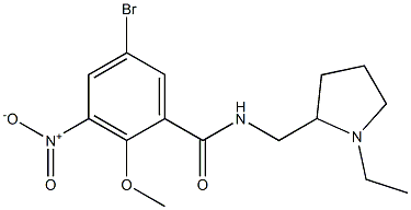 N-[(1-Ethyl-2-pyrrolidinyl)methyl]-2-methoxy-5-bromo-3-nitrobenzamide Struktur