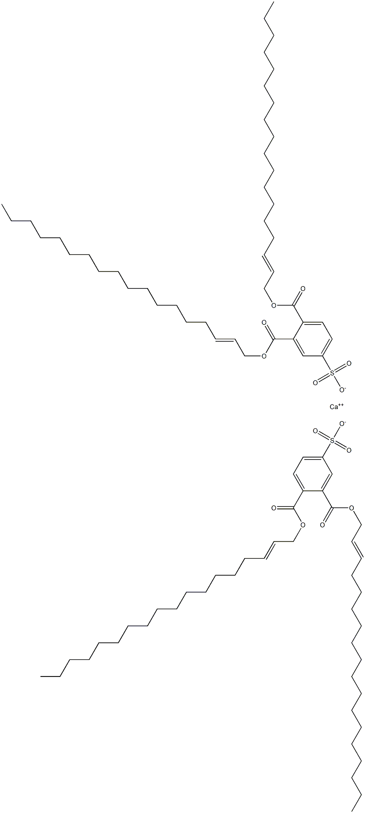 Bis[3,4-di(2-octadecenyloxycarbonyl)benzenesulfonic acid]calcium salt Struktur