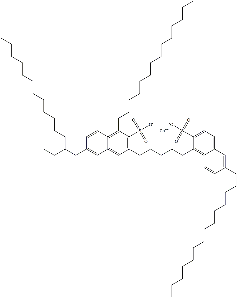 Bis(1,6-ditetradecyl-2-naphthalenesulfonic acid)calcium salt Struktur