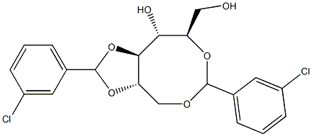 1-O,5-O:2-O,3-O-Bis(3-chlorobenzylidene)-D-glucitol Struktur