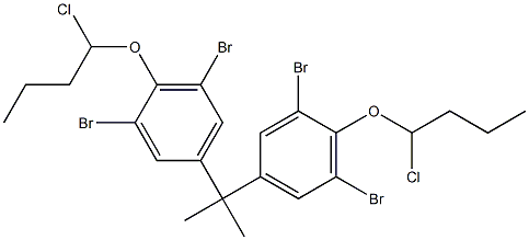 2,2-Bis[3,5-dibromo-4-(1-chlorobutoxy)phenyl]propane Struktur