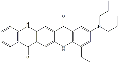 2-(Dipropylamino)-4-ethyl-5,12-dihydroquino[2,3-b]acridine-7,14-dione Struktur