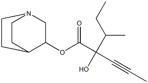 2-Hydroxy-3-methyl-2-(1-propynyl)valeric acid quinuclidin-3-yl ester Struktur