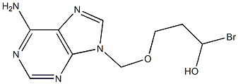 6-Amino-9-(2-hydroxy-1-bromomethylethoxymethyl)-9H-purine Struktur