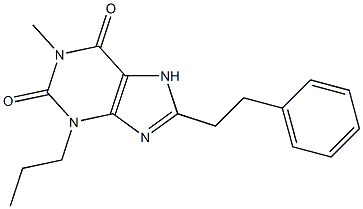 1-Methyl-3-propyl-8-(2-phenylethyl)xanthine Struktur