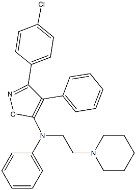 5-[N-Phenyl-N-(2-piperidinoethyl)amino]-4-phenyl-3-(4-chlorophenyl)isoxazole Struktur