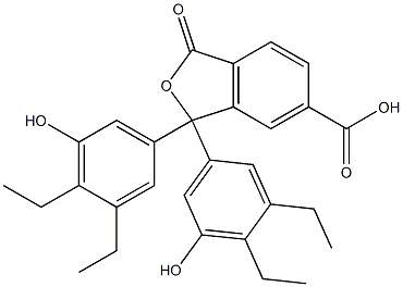 1,1-Bis(3,4-diethyl-5-hydroxyphenyl)-1,3-dihydro-3-oxoisobenzofuran-6-carboxylic acid Struktur