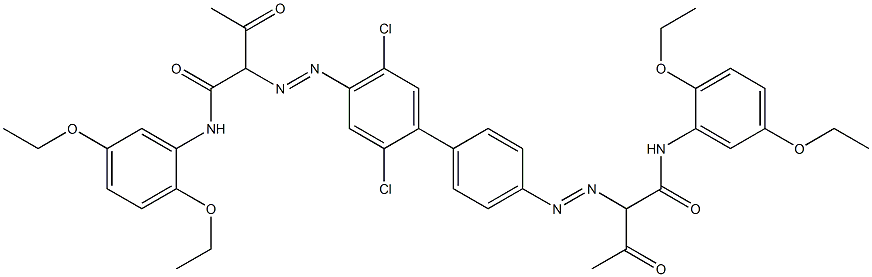 4,4'-Bis[[1-(2,5-diethoxyphenylamino)-1,3-dioxobutan-2-yl]azo]-2,5-dichloro-1,1'-biphenyl Struktur