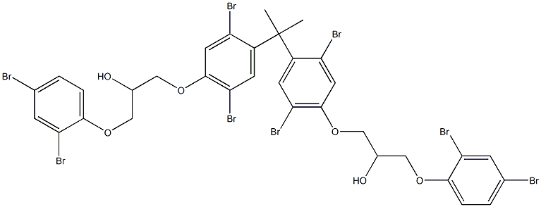 2,2-Bis[2,5-dibromo-4-[2-hydroxy-3-(2,4-dibromophenoxy)propyloxy]phenyl]propane Struktur