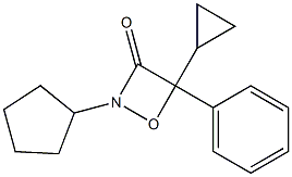 2-Cyclopentyl-4-cyclopropyl-4-phenyl-1,2-oxazetidin-3-one Struktur