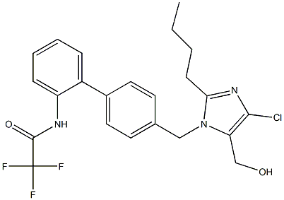 N-[4'-[(2-Butyl-4-chloro-5-hydroxymethyl-1H-imidazol-1-yl)methyl]-1,1'-biphenyl-2-yl]trifluoroacetamide Struktur