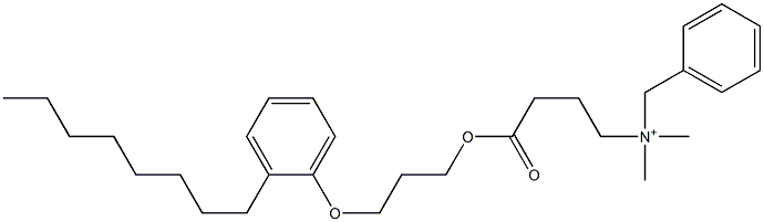 N,N-Dimethyl-N-benzyl-N-[3-[[3-(2-octylphenyloxy)propyl]oxycarbonyl]propyl]aminium Struktur