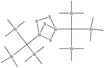 Bis[tris(trimethylsilyl)methyl]-2,3,5,6-tetrathia-1,4-disilabicyclo[2.1.1]hexane Struktur