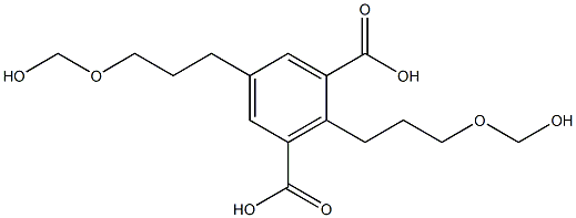 2,5-Bis[3-(hydroxymethoxy)propyl]isophthalic acid Struktur