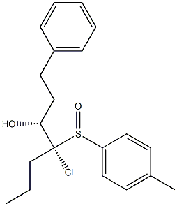 (3R,4R)-4-Chloro-4-(p-tolylsulfinyl)-1-phenylheptan-3-ol Struktur