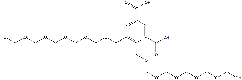 4,5-Bis(11-hydroxy-2,4,6,8,10-pentaoxaundecan-1-yl)isophthalic acid Struktur