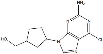 2-Amino-6-chloro-9-(3-hydroxymethylcyclopentyl)-9H-purine Struktur