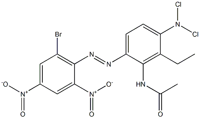 N,N-Bischloroethyl-p-(6-bromo-2,4-dinitrophenylazo)-m-acethylamino-aniline Struktur