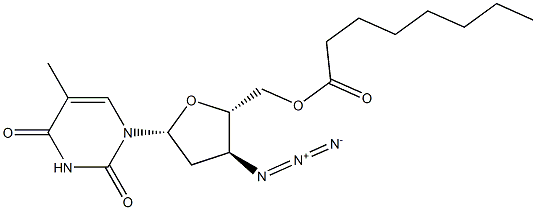 3'-Azido-5'-O-octanoyl-3'-deoxythymidine Struktur